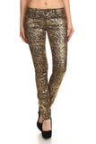 Women's Low Rise Metallic Print Skinny jeans Pants | Zarnesh