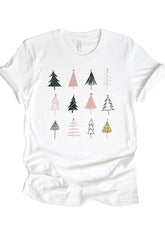 Women’s Graphic Christmas Tree Short Sleeve Crew-Neck T-Shirt | Zarnesh