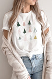 Women’s Graphic Christmas Tree Short Sleeve Crew-Neck T-Shirt | Zarnesh