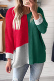 Women’s ColorBlock Knit Pullover V-Neck Sweater | Zarnesh