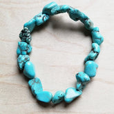 Women Handmade Chunky Turquoise Stretchy Design Bracelet Zarnesh