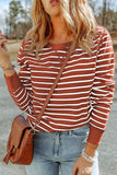 Women’s Hannah Striped Print Ribbed Trim Long Sleeve Top | Zarnesh