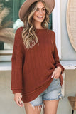 Women's Hayden Textured Crew Neck Loose Sweater | Zarnesh