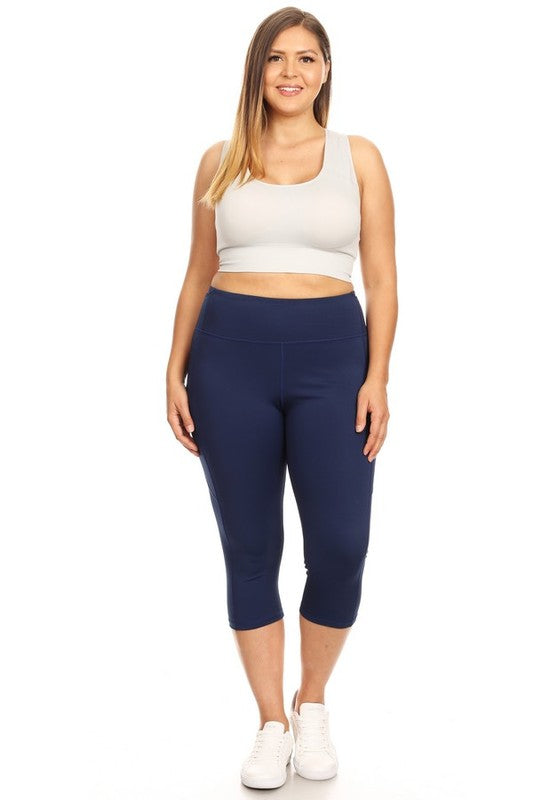 Women High Waist Tech Pocket Workout Capri Leggings | Zarnesh