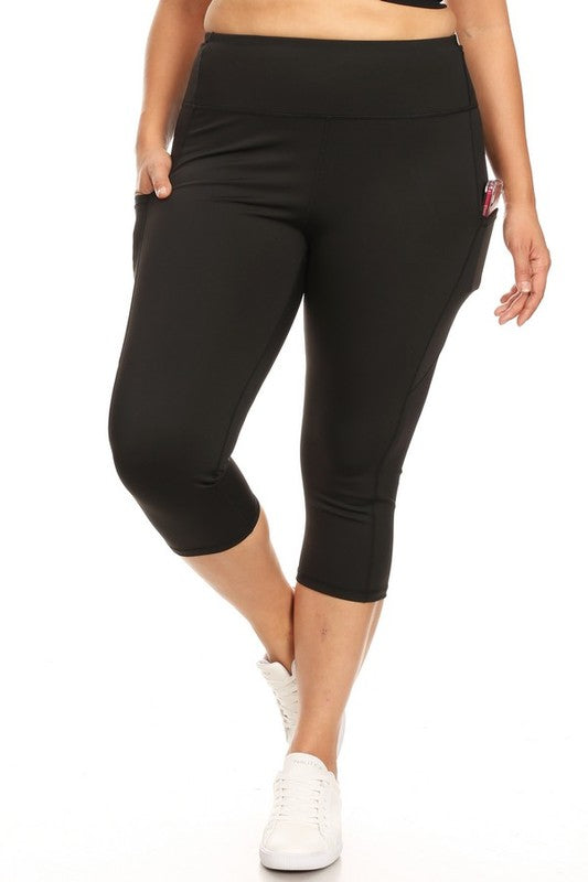 Women High Waist Tech Pocket Workout Capri Leggings | Zarnesh