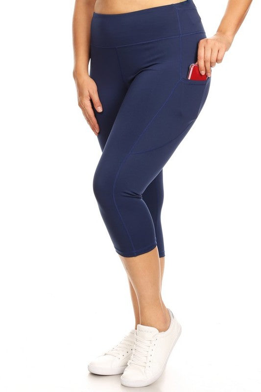 Women High Waist Tech Pocket Workout Capri Leggings | Zarnesh