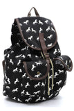 Women’s Horse Printed Canvas Backpack | Zarnesh