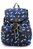 Women’s Horse Printed Canvas Backpack | Zarnesh
