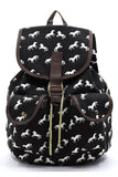 Women’s Horse Printed Canvas Backpack | Zarnesh