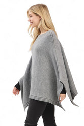 Women’s Knit Kimono Open Sleeve Boat Neckline Poncho Sweater | Zarnesh