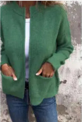 Women’s Knit Open Front Double Zipper Cardigan with Pockets | Zarnesh