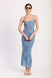 Women’s Knit Sleeveless Maxi Sheer Pullover Maxi Dress | Zarnesh