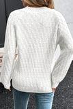 Women's Knit Ribbed Edge Textured V-Neck Drop Shoulder Sweater | Zarnesh