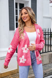 Women's Knitted Open Front Flower Cardigan | Zarnesh