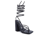 Women's Pole Dance Lace Up Block Heeled Sandal | Zarnesh