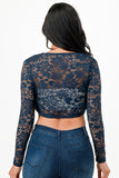 Women’s Lace Cropped Long Sleeve Shrug Cardigan | Zarnesh