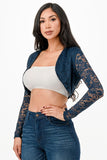 Women’s Lace Cropped Long Sleeve Shrug Cardigan | Zarnesh