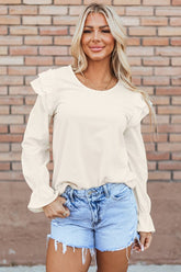 Women’s Leanna Ruffled Corduroy Blouse | Zarnesh