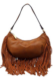 Women's Leather Fringe Shoulder Bag Hobo Handbag | Zarnesh