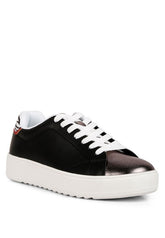 Women’s Leather Sneakers with Metallic Toe | Zarnesh