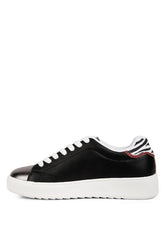 Women’s Leather Sneakers with Metallic Toe | Zarnesh