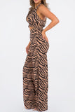 Women’s Leopard Print Halter Neck Two Piece Set Dress | Zarnesh