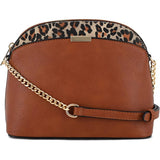 Women's Leopard Accent Small Dome Crossbody Bag | Zarnesh