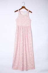 Women’s Leopard Dust Baby Pink Sleeveless Maxi Dress | Zarnesh