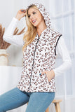 Women’s Leopard Hooded Vest with Pockets | Zarnesh