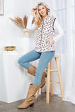 Women’s Leopard Hooded Vest with Pockets | Zarnesh