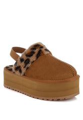 Women’s Kutchu Leopard Faux Fur Platform Classic Slingback | Zarnesh