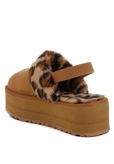 Women’s Kutchu Leopard Faux Fur Platform Classic Slingback | Zarnesh