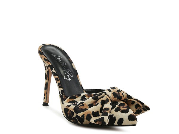 Women's Leopard Print High Heels with Bow Pump | Zarnesh