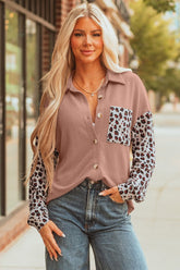 Women’s Leopard Western Corded Knit Patchwork Shacket | Zarnesh