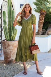 Women’s Londyn High Waist Dot Print Maxi Dress | Zarnesh