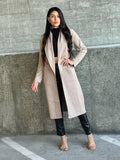 Women’s Long Collared Neck Pocket Trench Cardigan | Zarnesh