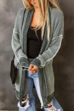 Women’s Long Plaid Knitted Open Front Cardigan | Zarnesh