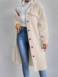 Women’s Long Plush Sherpa Fleece Button Up Teddy Jacket | Zarnesh