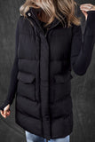 Women’s Long Puffer Quilted Solid Zip Up Vest | Zarnesh