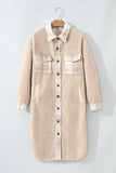 Women’s Long Sherpa Plaid Patchwork Collared Coat | Zarnesh
