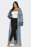 Women’s Longline Denim Belted Trench Coat | Zarnesh