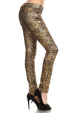 Women's Low Rise Metallic Print Skinny jeans Pants | Zarnesh