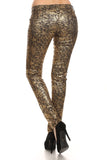 Women's Low Rise Metallic Print Skinny jeans Pants | Zarnesh