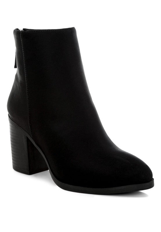 Women's Lycra Block Heel Ankle Boots | Zarnesh