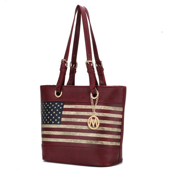 Women's MKF American Flag Patriotic Shoulder Tote Bag | Zarnesh