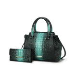 Women's MKF Croc Embossed Tote Wallet Set | Zarnesh