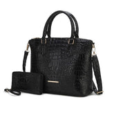 Women's MKF Croc Embossed Tote Bag Matching Wallet Set | Zarnesh