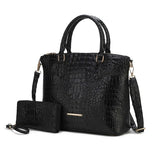 Women's MKF Croc Embossed Tote Bag Matching Wallet Set | Zarnesh