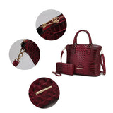 Women's MKF Croc Embossed Tote Bag Matching Wallet Set | Zarnesh