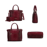 Women's MKF Croc Embossed Tote Bag Matching Wallet Set | Zarnesh